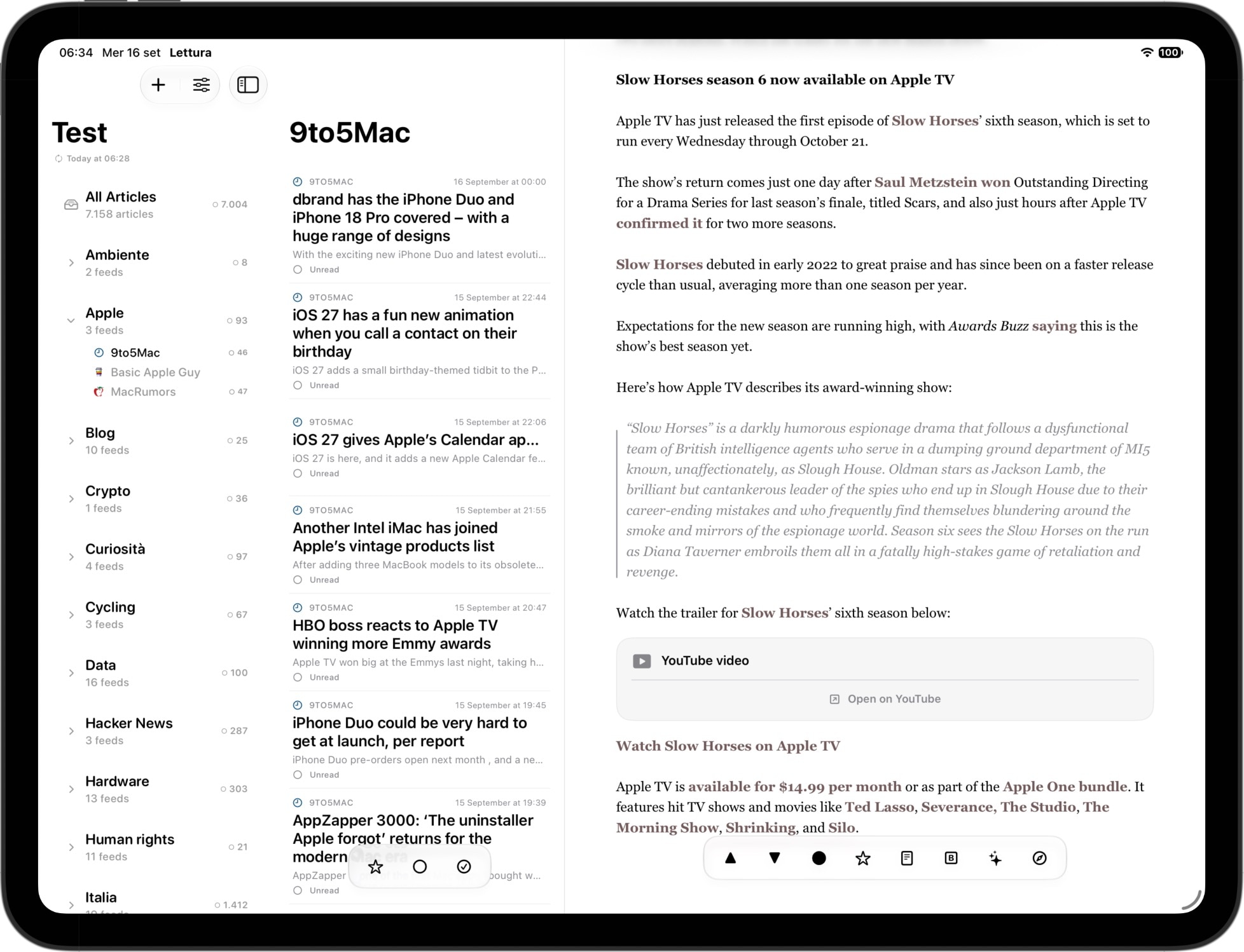 Lettura iPadOS workflow video